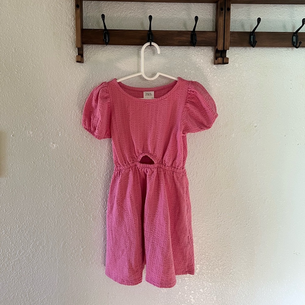 ZARA GIRLS PINK CUTOUT DRESS 6